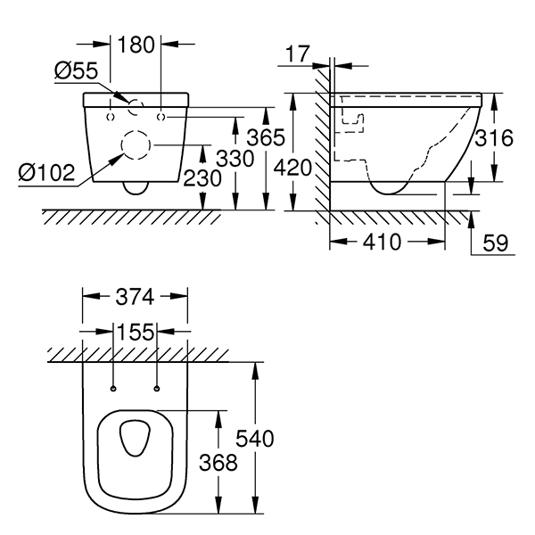 Унитаз Grohe Euro Ceramic 39328000