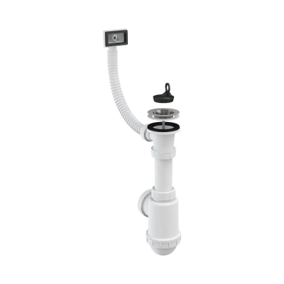 Сифон для раковины с нержавеющей решеткой d70 и гофропереливом Alcaplast A444-DN50/40