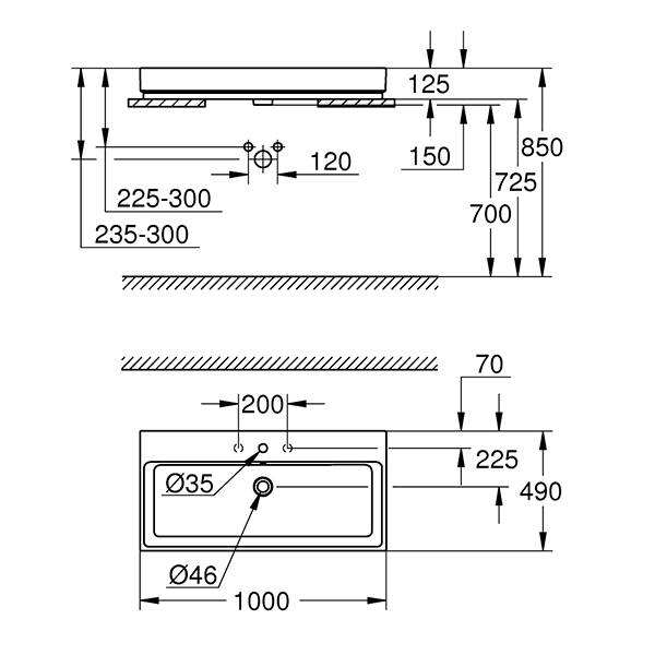 Раковина накладная 100, альпин-белый Grohe Cube Ceramic 3947500H