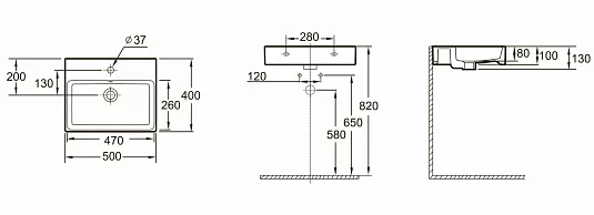 Раковина накладная 50, белая Jacob Delafon Sully EVT112-00