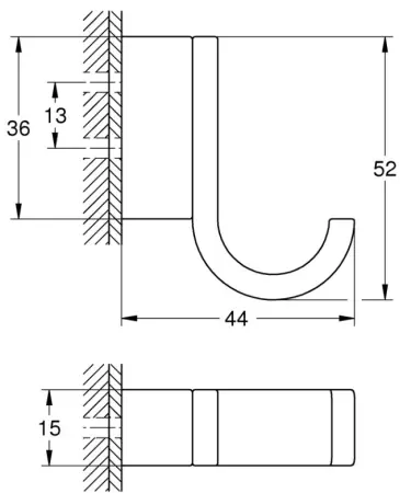 Крючок для банного халата, черный матовый Grohe Selection 41216KF0