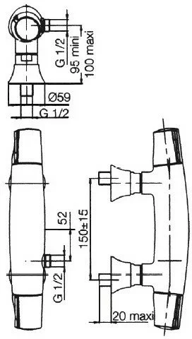 E71683-CP SYMBOL Настенный термост. смеситель для душа, хром