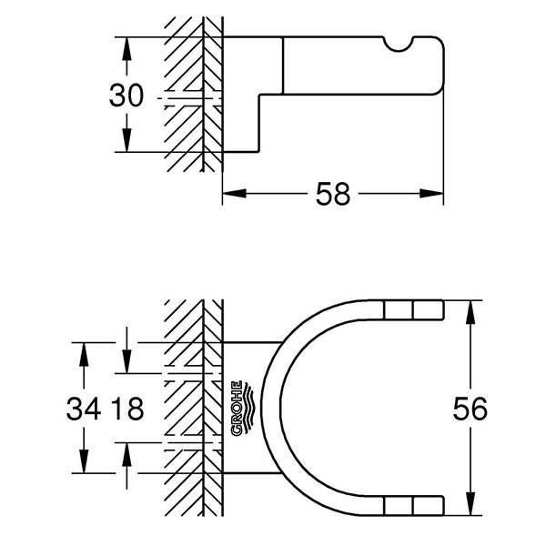 Крючок двойной, хром Grohe Selection 41049000