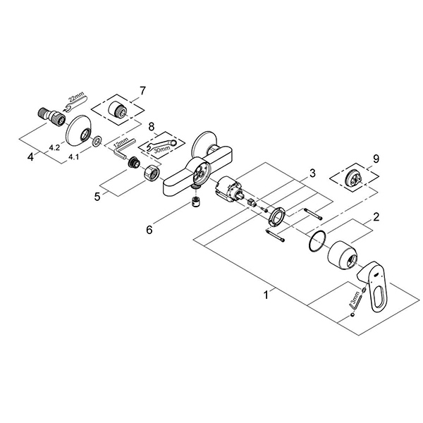 Смеситель для душа, хром Grohe BauLoop 23340000
