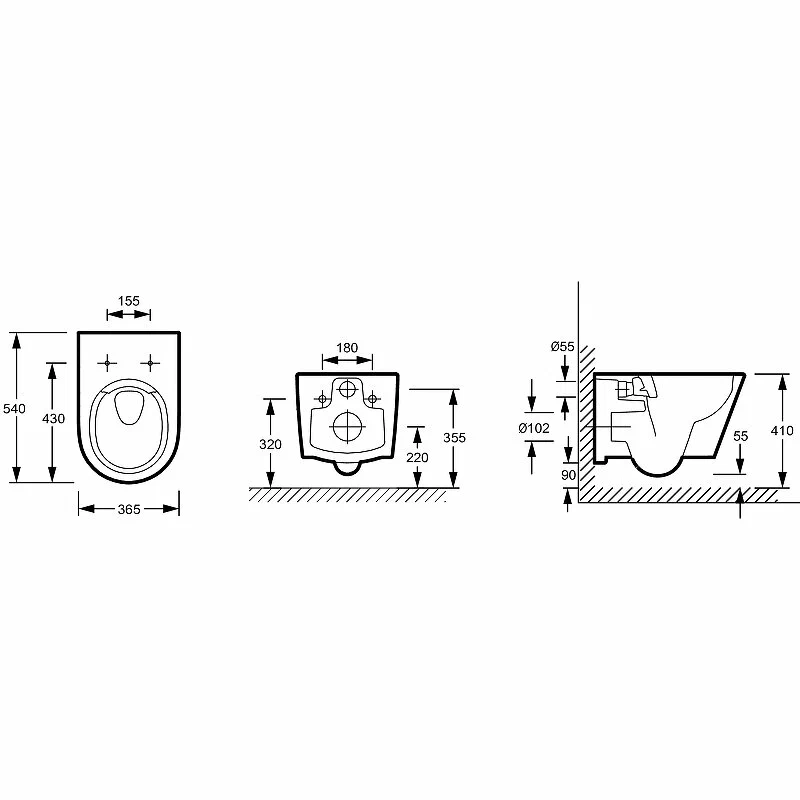 Унитаз подвесной, безободковый, белый Jacob Delafon Bastille EDAB102-00