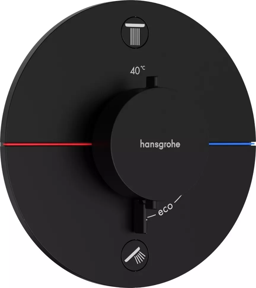 Термостат для душа, встраиваемый, на 2 потребителя, черный Hansgrohe ShowerSelect Comfort S 15554670