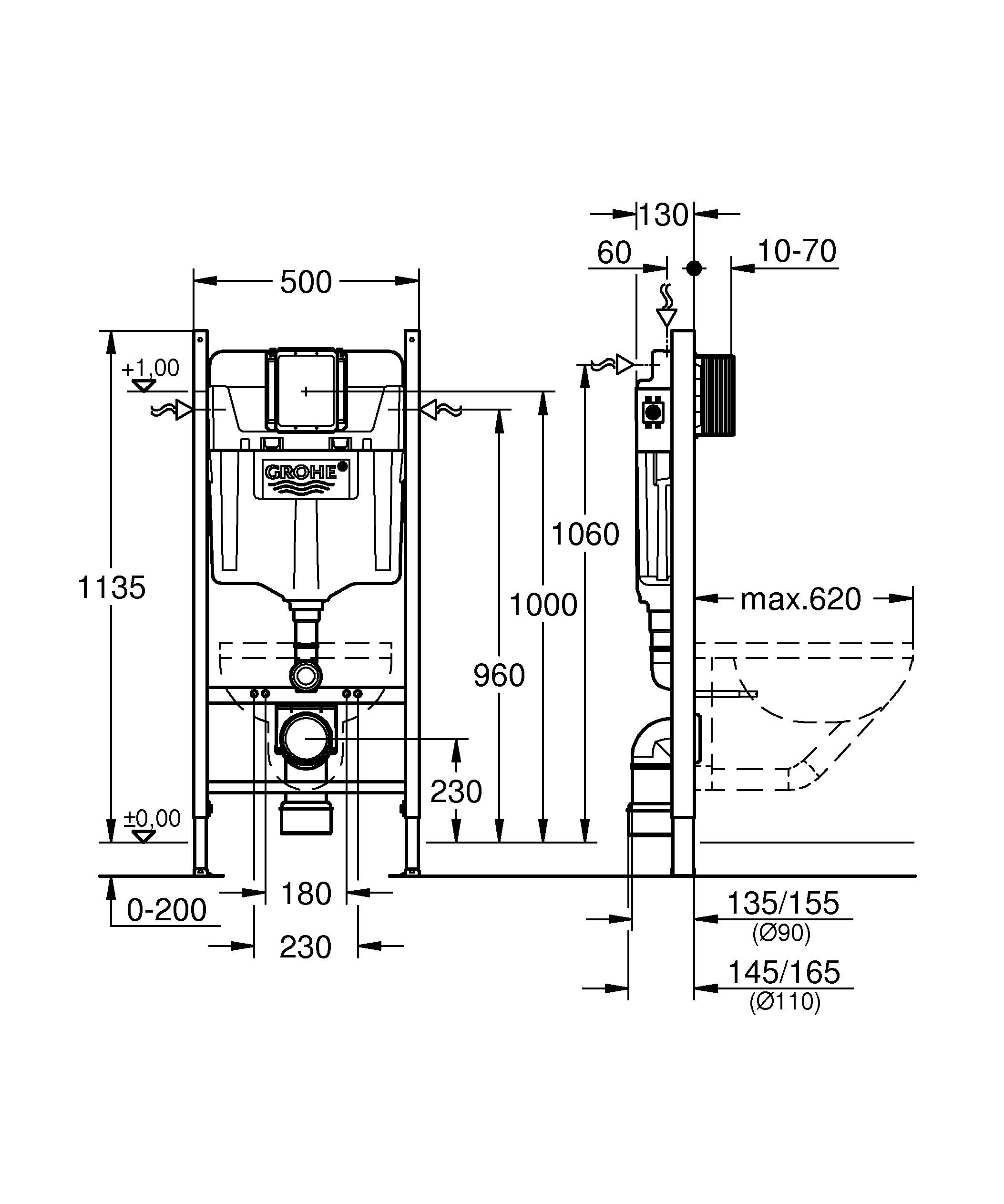 Инсталляция для унитаза GROHE Rapid SL 38840000