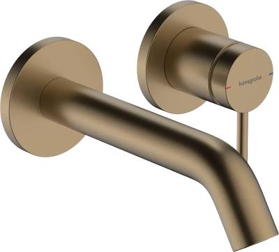 Смеситель для раковины, на 2 отверстия, бронза Hansgrohe Tecturis S 73350140