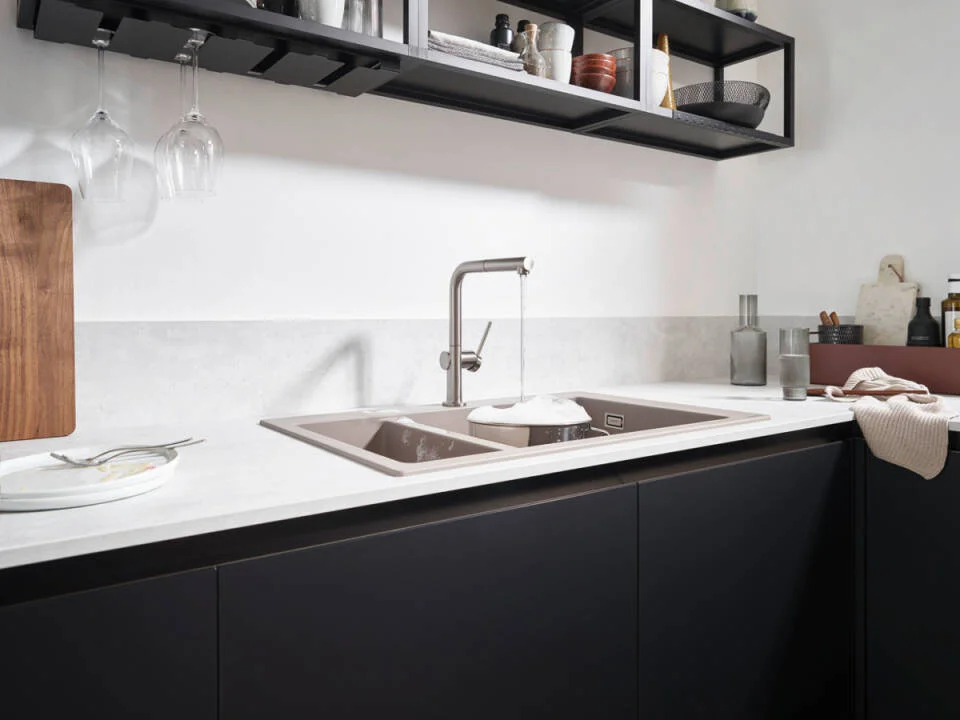 Мойка S51, композитная, с крылом, 510х1050, черный гранит Hansgrohe 43314170