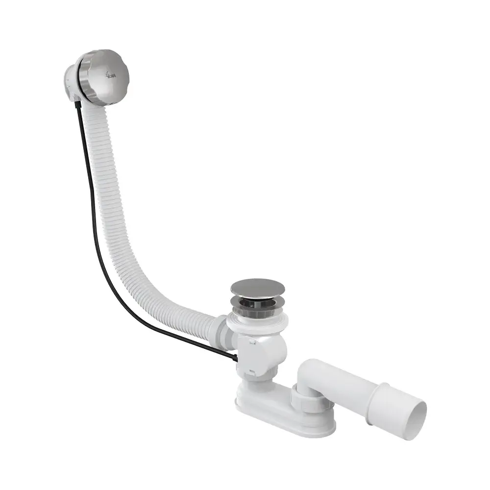 Сифон для ванны автомат 80, хром Alcaplast A55KM-80