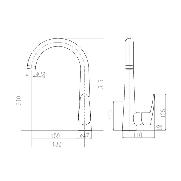 Смеситель для кухни, хром Rav Slezak Amur AM719.5