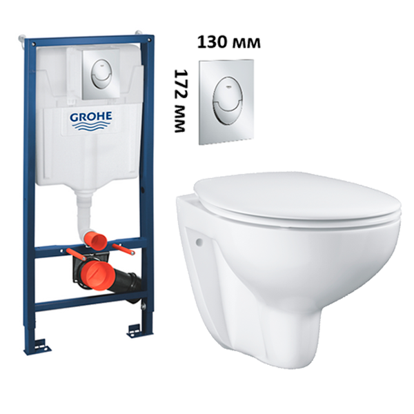 Подвесной унитаз Bau Ceramic (39351000) и инсталляция Rapid SL 120135