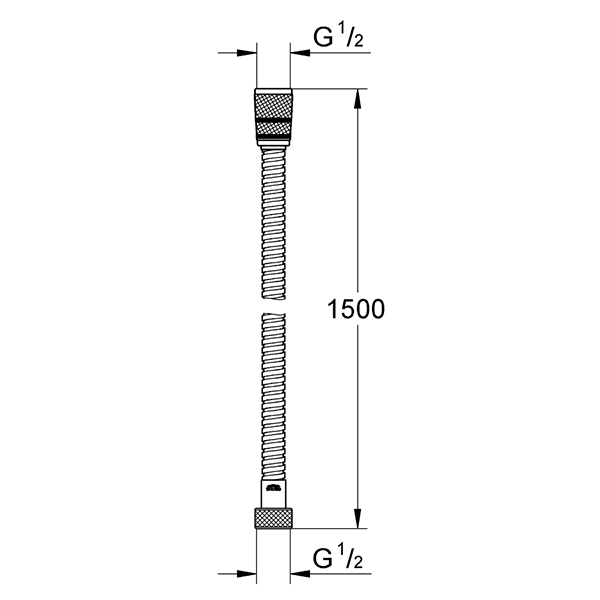 Душевой шланг 1500, хром Grohe Rotaflex 28417000