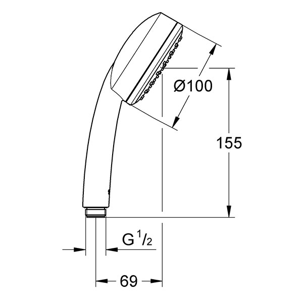 Ручной душ, хром Grohe Tempesta Cosmopolitan 26082002