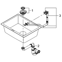 Мойка K700, композитная, с 1 чашей, 610х460, серый гранит Grohe 31655AT0