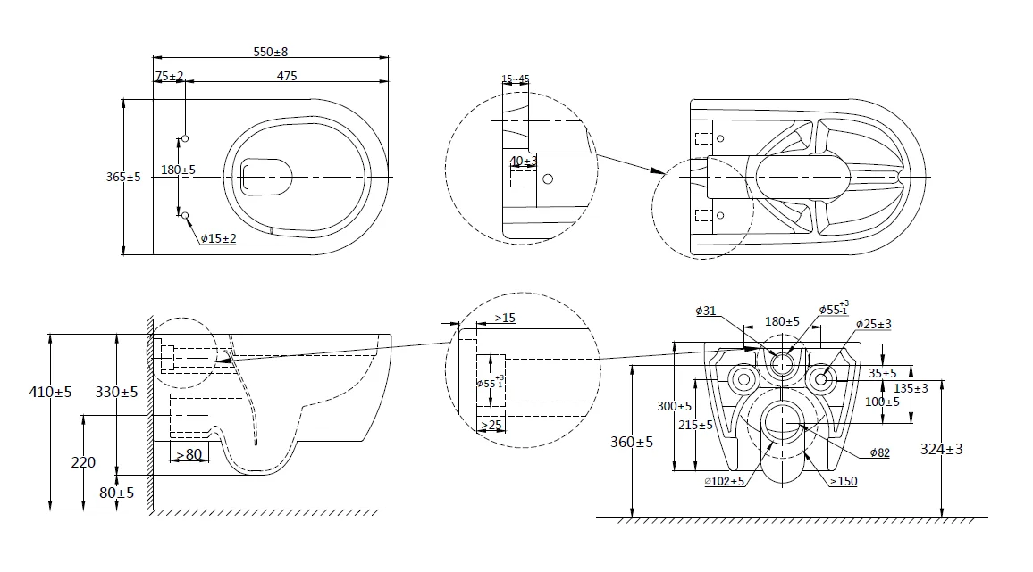 Комплект 4в1: Инсталляция R020467, унитаз SSWW SACG006K с крышкой-сидением K25051208