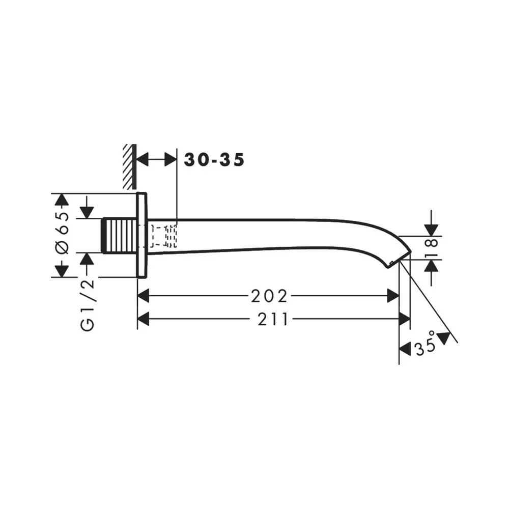 Излив для ванны, белый Hansgrohe Vivenis 75410700