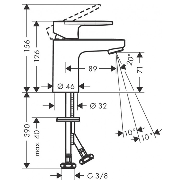 Смеситель для раковины 70, хром Hansgrohe Vernis Blend 71558000