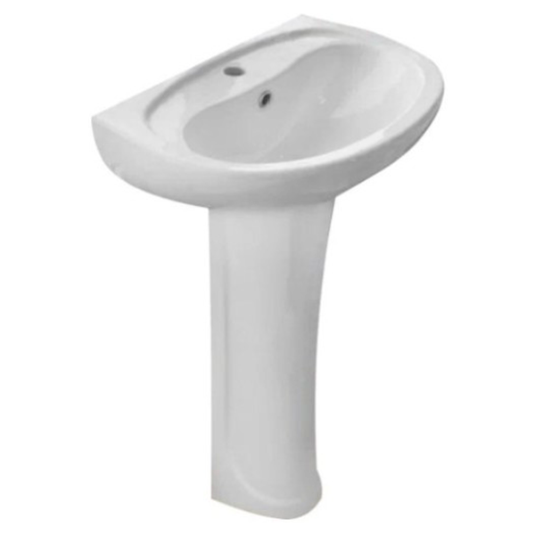UZU55-02 Умывальник (раковина) с керамическим пьедесталом 55х40