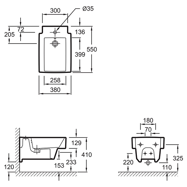 Биде подвесное, белое Jacob Delafon Terrace EMA0002-00