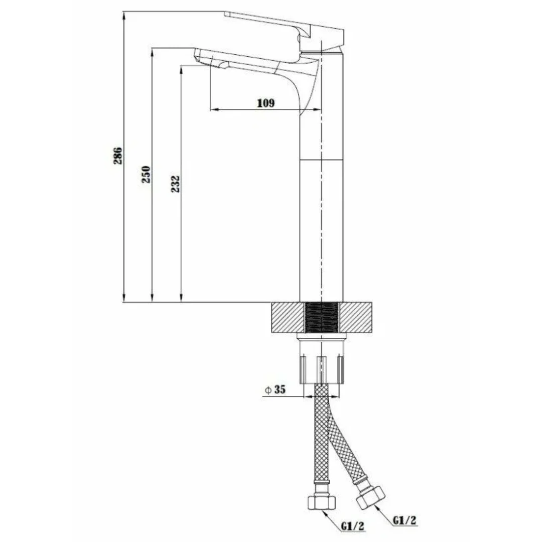 Смеситель для раковины, черный ESKO Singapore black SB 25
