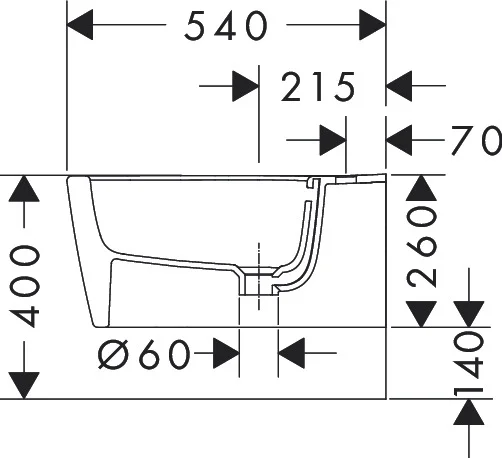 Биде подвесное, белый Hansgrohe EluPura Q 60280450