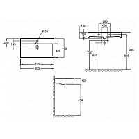 Раковина подвесная 80, белая матовая Jacob Delafon Vivienne EXBI112-BCM