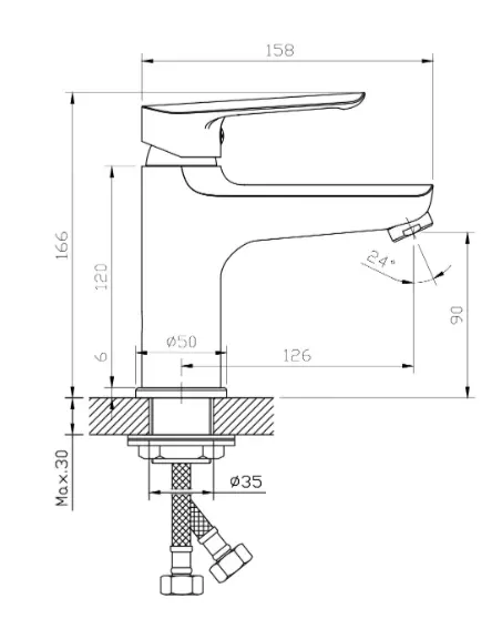 Смеситель для раковины, хром ESKO Lagos LG 26