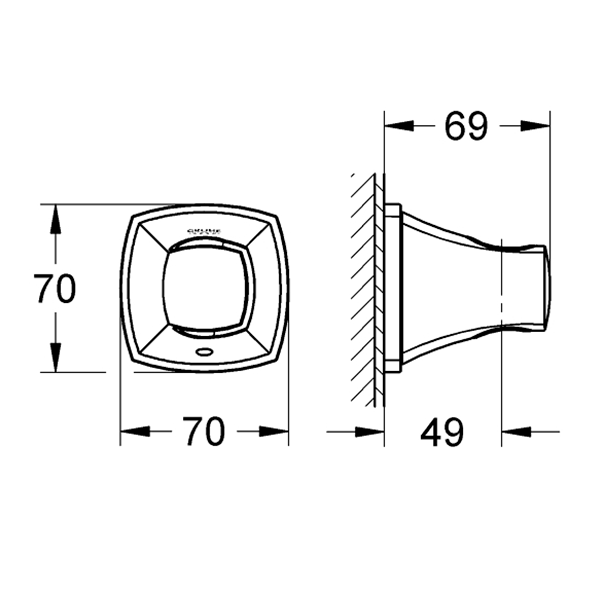 Держатель для душа, настенный, хром Grohe Grandera 27969000