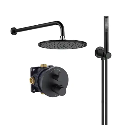 Душевая система с термостатом для душа, встраиваемая, 7в1, черный Kludi Nova Fonte Black 209303915