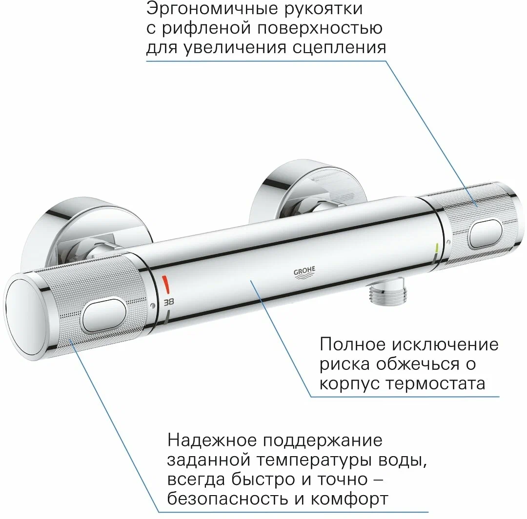 Термостат для душа, хром Grohe Grohtherm 1000 Performance 34776000