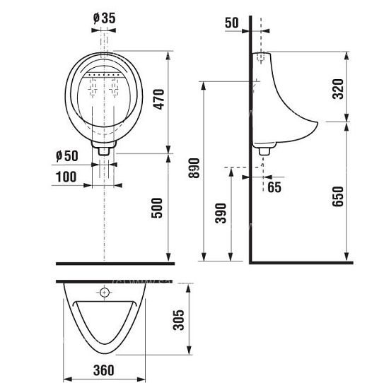 Писсуар подвесной Jika Korint 8441000004401