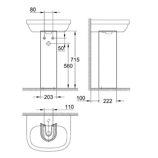 Пьедестал для раковины, альпин-белый Grohe Euro Ceramic 39202000