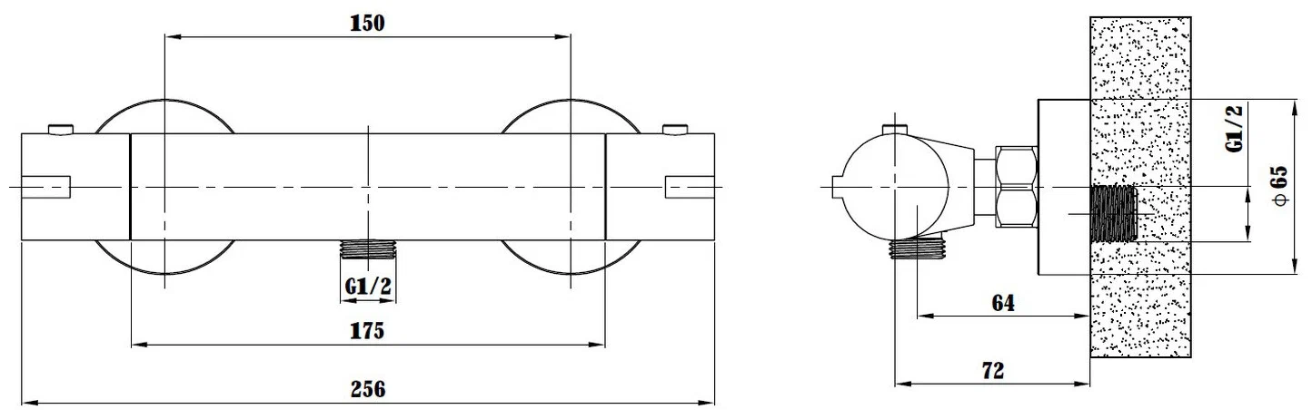 Термостат для душа, черный ESKO Mikros T3080 Black