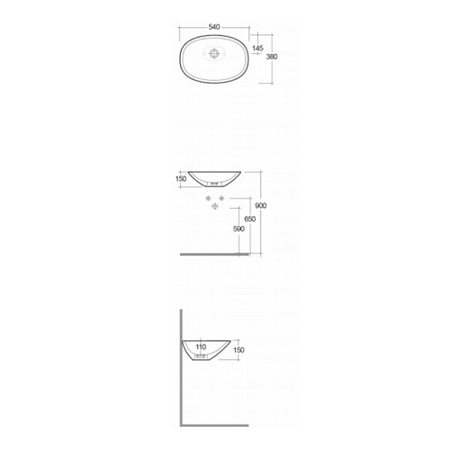 Раковина накладная 54, белая Rak Ceramics Morning MORCT5400AWHA