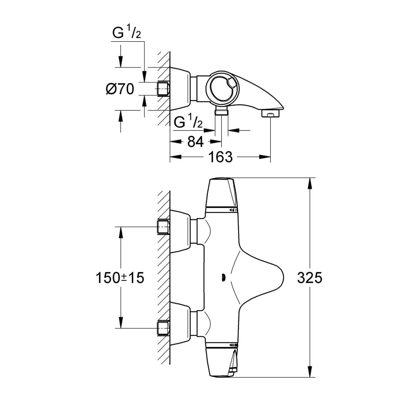 Термостат для ванны, хром Grohe Grohtherm 3000 34185000