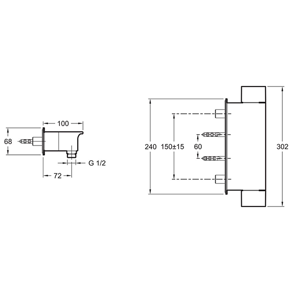 Смеситель для душа, хром Jacob Delafon Stance E9102-CP