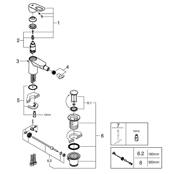 Смеситель для биде GROHE BauLoop 23338000