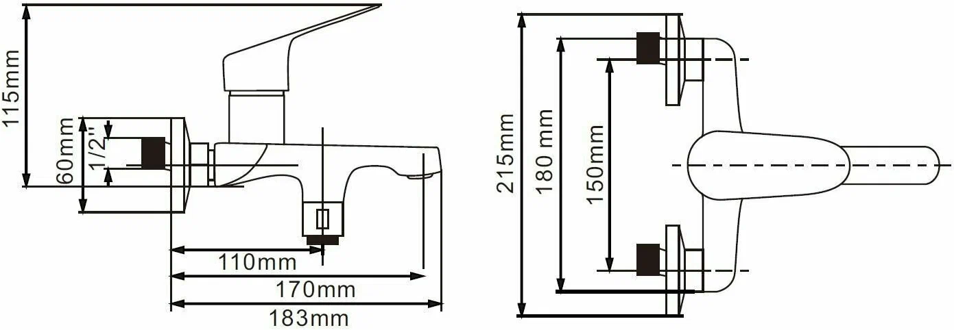 Смеситель для ванны, хром ESKO Colombo COL 54
