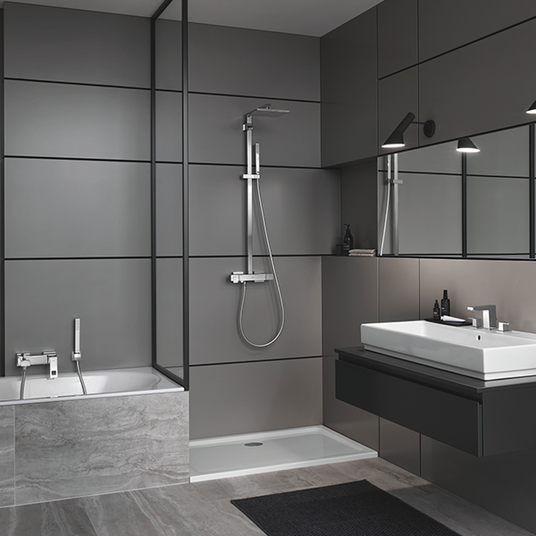 Смеситель для ванны, однорычажный, настенный, хром Grohe Eurocube 23140000