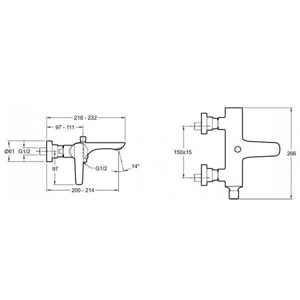 Смеситель для ванны, хром Jacob Delafon Aleo E72319-CP
