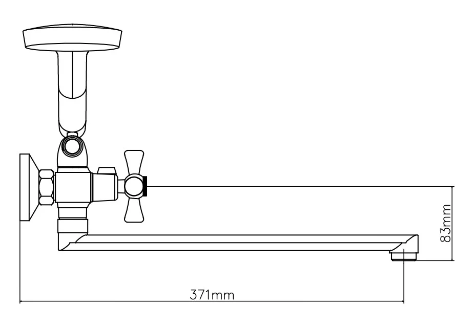 Смеситель для ванны, длинный излив, хром VODA Laguna LGN31