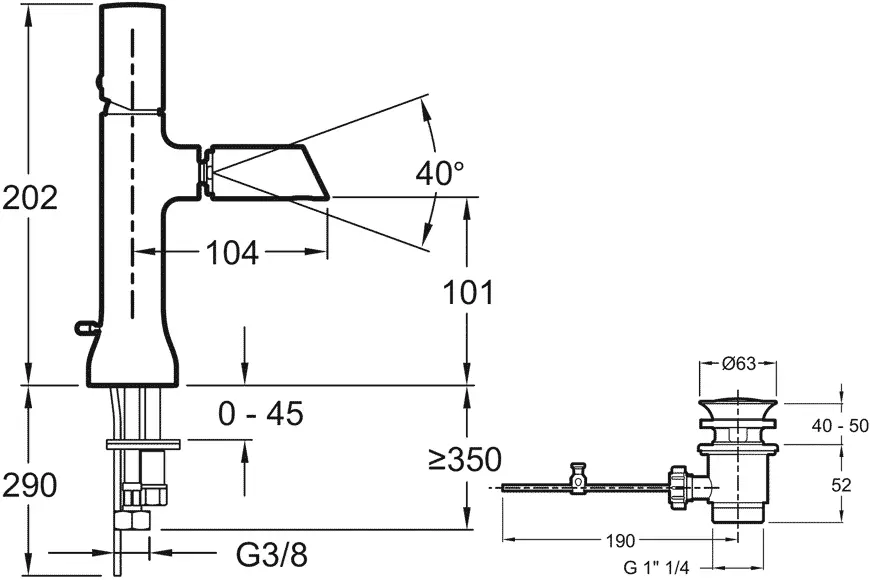 Смеситель для биде, хром Jacob Delafon Toobi E8961-CP