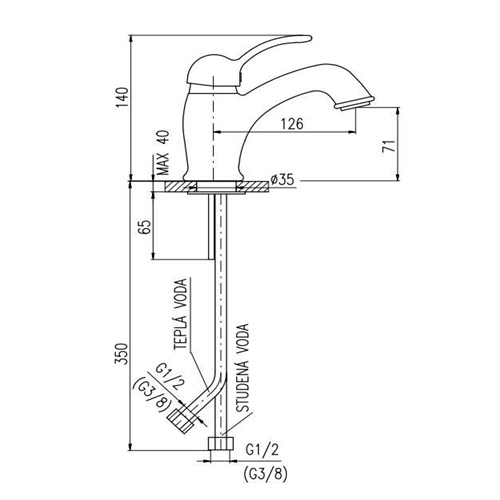 Смеситель для раковины, бронза Rav Slezak Labe L526.5SM