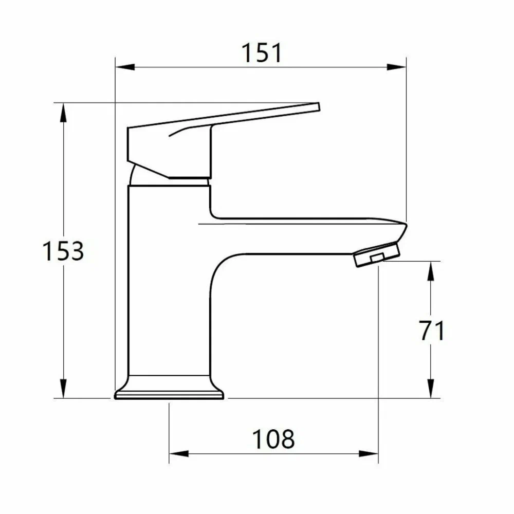 Смеситель для раковины, хром VODA Drop DP26M