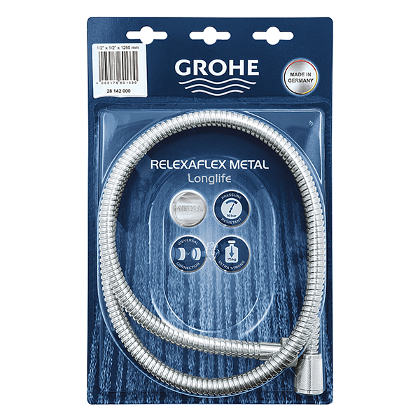 Шланг для душа 1250, хром Grohe Relexaflex Metal Longlife 28142000