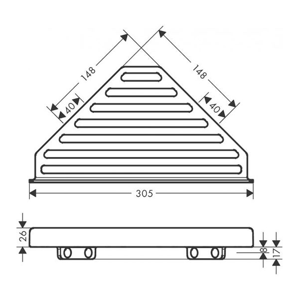Полочка-корзинка, угловая, бронза Hansgrohe AddStoris 41741140