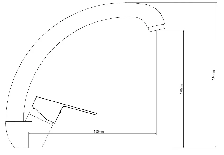 Смеситель для кухни, хром VODA Level LV519