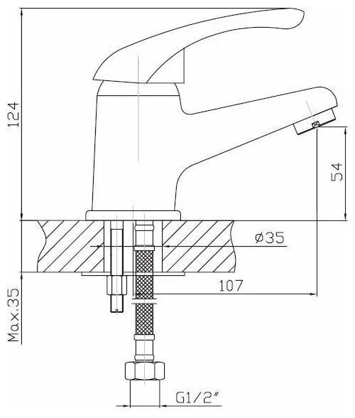 Смеситель для раковины, хром КЛЕВЕР Nega NG 26
