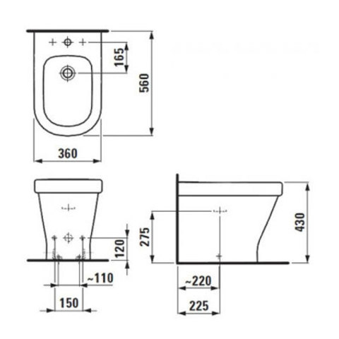 Биде напольное Laufen Palace 8327010003021